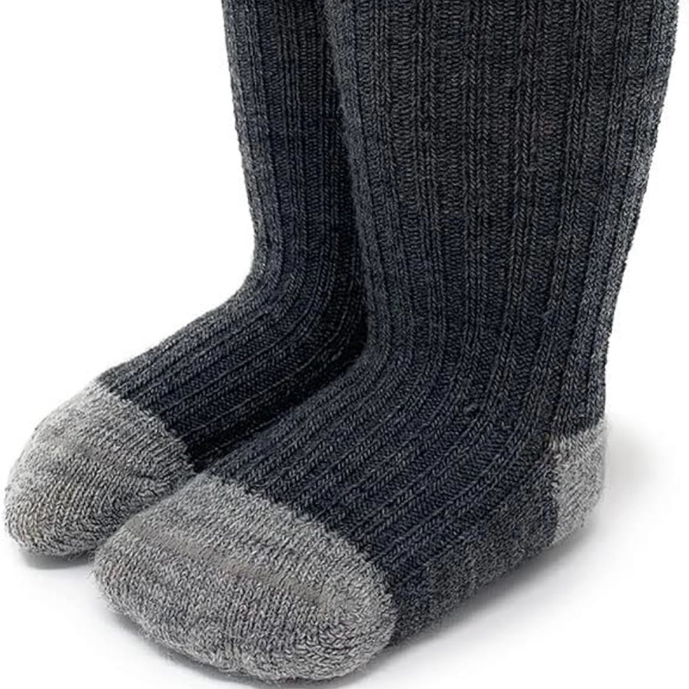 Baby Alpaca Ribbed Socks - Gray/Silver